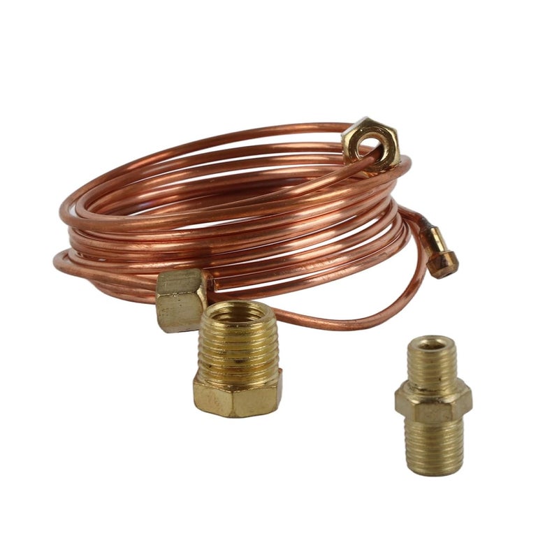 Mechanical Oil Pressure Gauge Kit 72in Copper Tubing with Fittings for Car Truck Tractor - Image 4